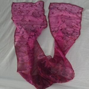 Coach Vibrant Pink Sheer Scarf